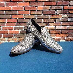 MEN'S FREDERICO LEONE SILVER SPARKLE TUXEDO SHOE. FS354.